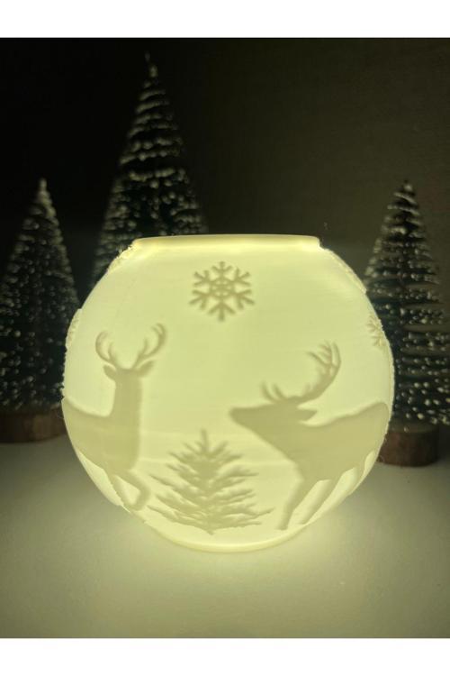 Noel Temalı Küre Mumluk (Mumlar Dahil Değildir)