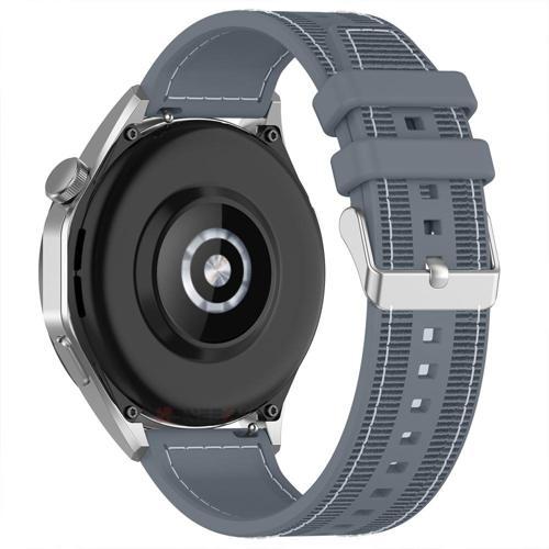 Huawei Watch GT5 46mm İle Uyumlu 22mm Dikiş Desenli Dokuma Silikon Kordon