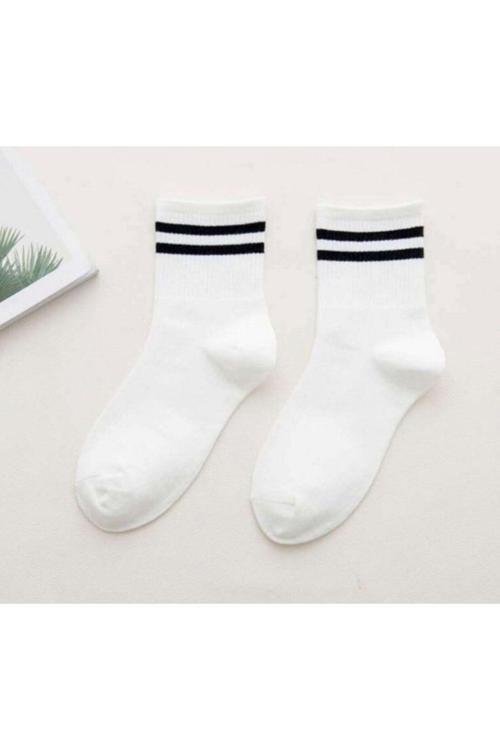 Unisex Çizgili Tenis Model Kolej Çorap