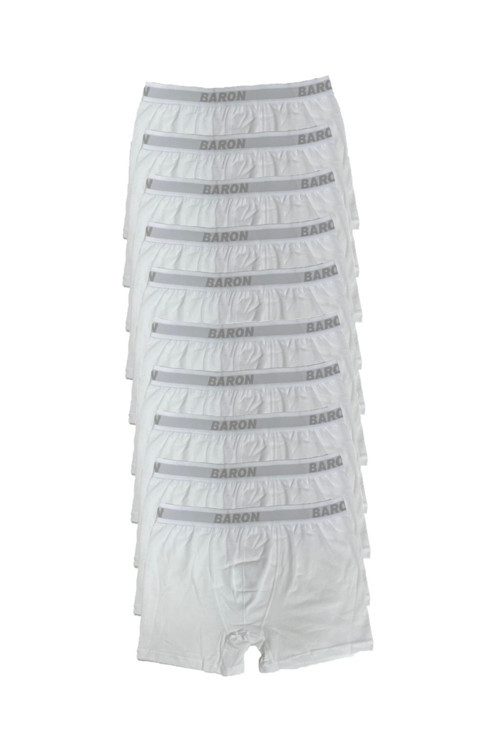 10 Adet Ekonomik Likralı Boxer Short Beyaz