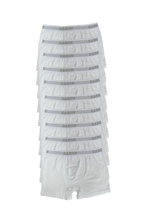 10 Adet Ekonomik Likralı Boxer Short Beyaz