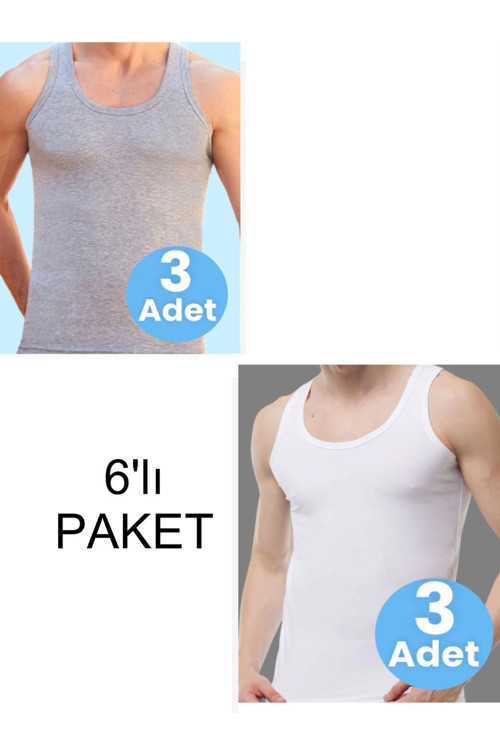 6Lı Karışık Paket Erkek Atlet
