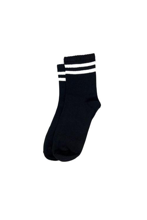 Beyaz Çizgili Unisex Kolej Tenis Çorap