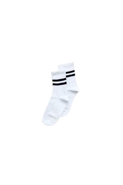 Siyah Çizgili Unisex Kolej Tenis Çorap -Ml01