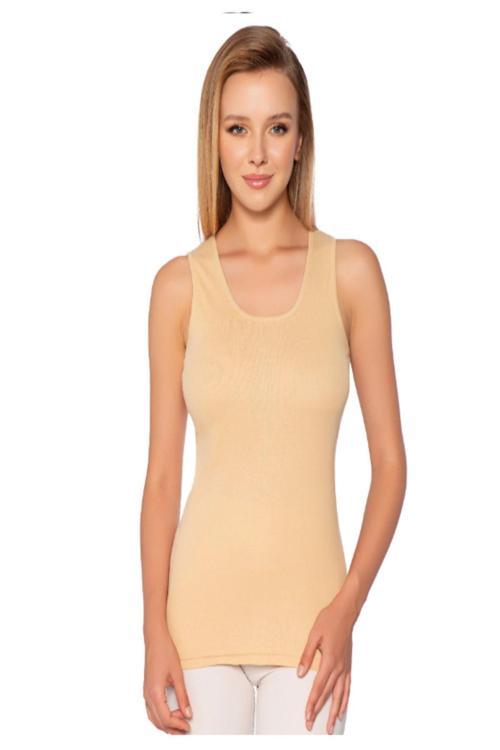 Kadın 6'Lı Renkli Ribana Geniş Askılı Düz Biye Atlet