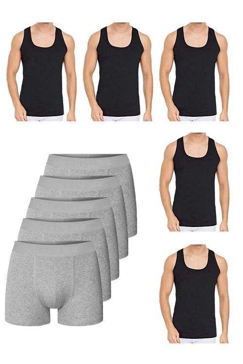 10 Parça Atlet Ve Boxer Takımı Ekonomik Paket 5 Boxer 5 Atlet