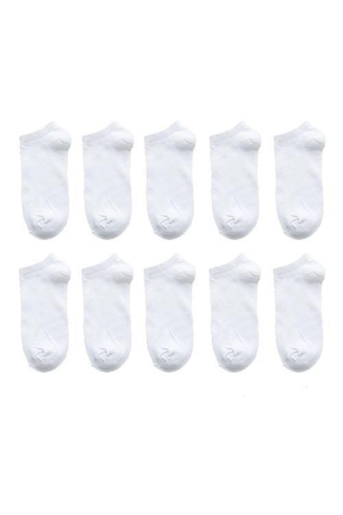 Unisex 6 Çift Koton Ekonomik Beyaz Renk Patik Çorap