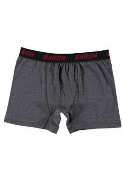 Erkek Gri Elestan Likralı Penye Boxer Füme 1'Li Paket
