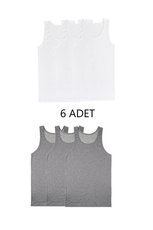 6'Lı Karışık Renk Erkek Atlet Takım