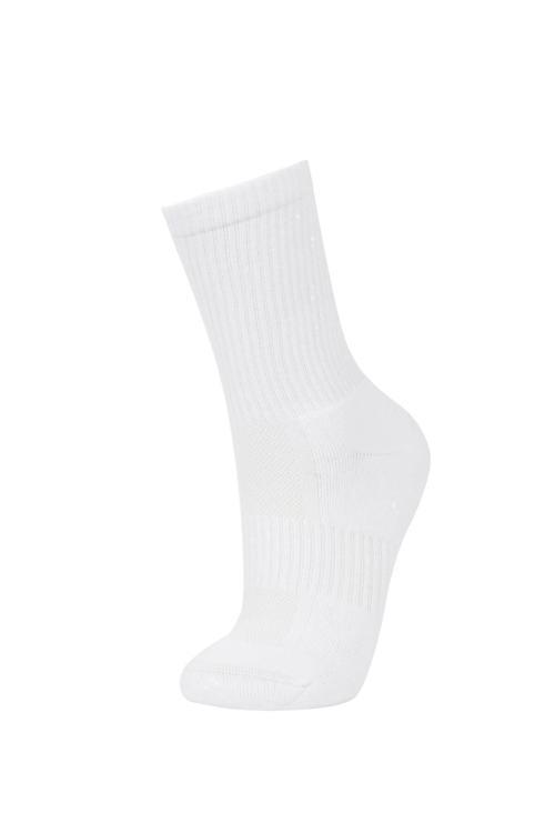 Tekli Ekonomik Çorap Her Kombine Uygun Düz Beyaz Unisex Tenis Çorap Beyaz