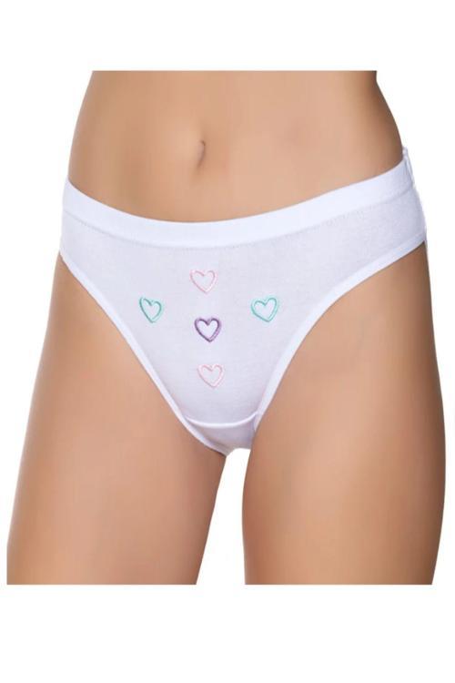 Kadın Ribana Reçme Bel İşlemeli Bikini Külot 6'Lı Paket