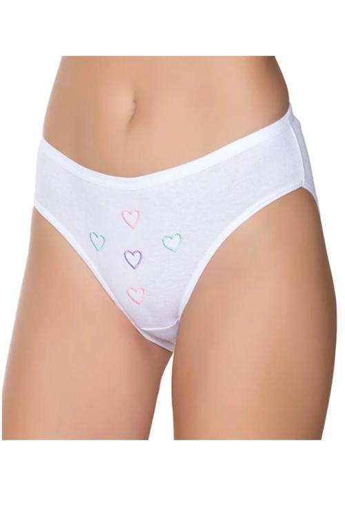 Kadın Ribana İnce Bel İşlemeli Bikini Külot 6'Lı Paket