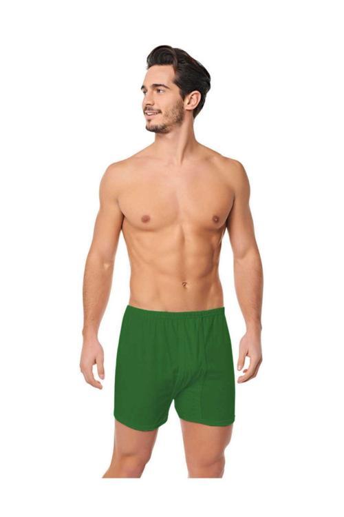 Erkek 3 Adet Nazar Yıldız Paçalı Boxer - Haki