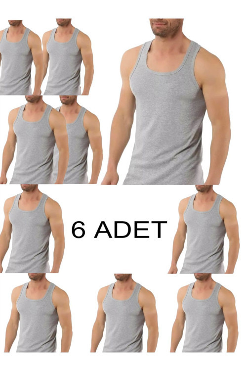 6'Lı Gri Erkek Atlet