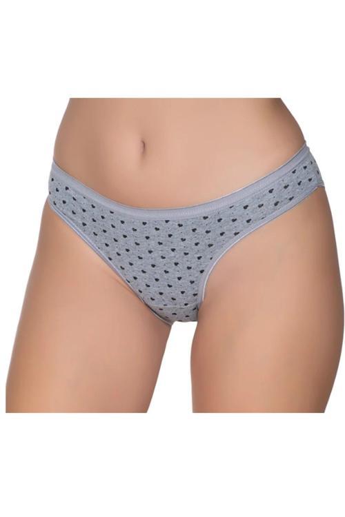 Kadın Renkli Likralı Kalpli Noktalı Bikini Külot 6'Lı Paket