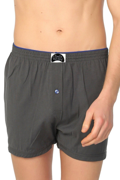 Erkek Gri 3'Lü Havlu Bel Penye Erkek Boxer