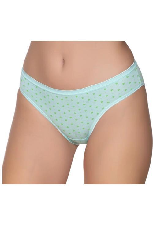 Kadın Renkli Likralı Kalpli Noktalı Bikini Külot 6'Lı Paket