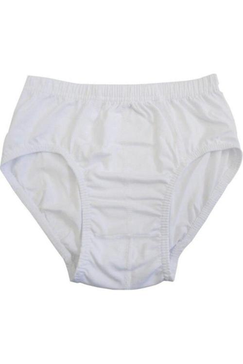 Erkek Pamuklu Beyaz 12'Lı Slip Külot