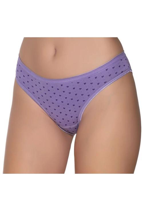 Kadın Renkli Likralı Kalpli Noktalı Bikini Külot 6'Lı Paket