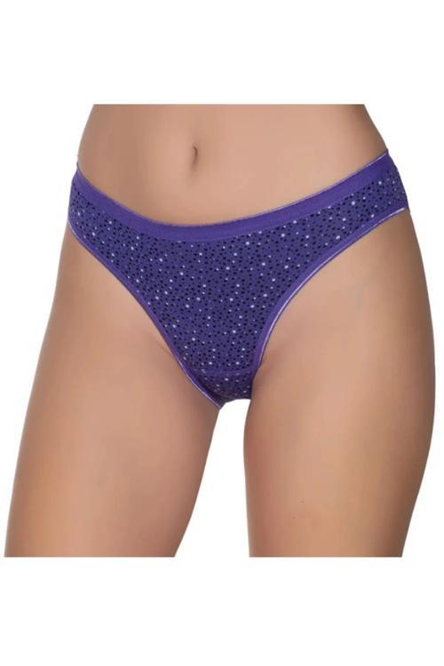 Kadın Renkli Likralı Pötikareli Bikini Külot 6'Lı Paket