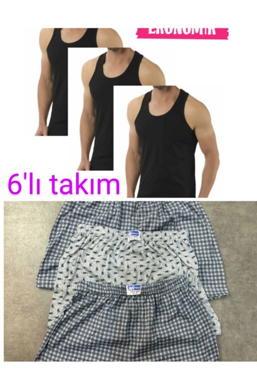 6'Lı Erkek Atlet & Şort Takım