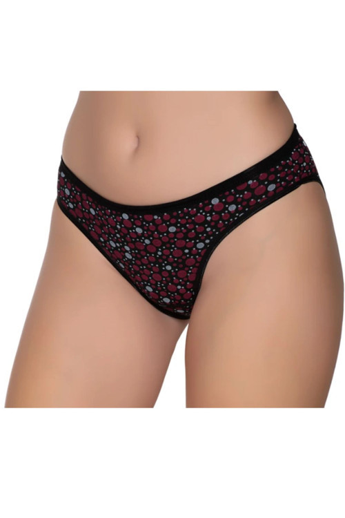 Kadın Renkli Likralı Geometrik Desenli Bikini Külot 6'Lı Paket