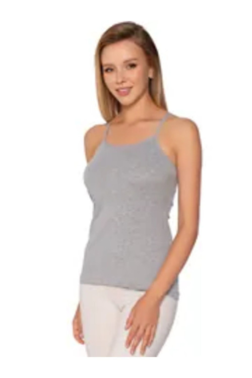 Elit 6 Adet İp Askılı Kadın Atleti Gri