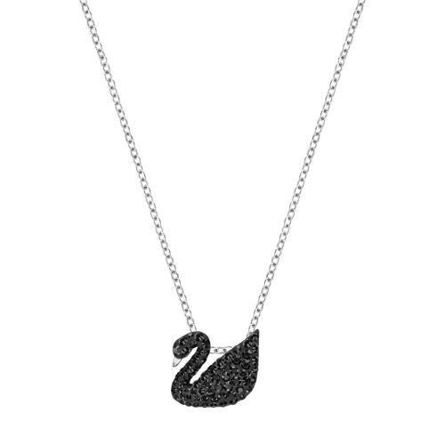 5347330 Swarovski Kolye İconic Swan:Pendant Sml Jet Hem/Rhs