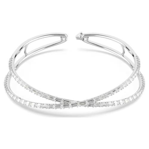 Kolye Hyperbola choker, Infinity, White, Rhodium plated