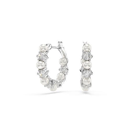 5709256 Swarovski Küpe Matrıx:Pe Pearl Hoops Whıte/Rhs