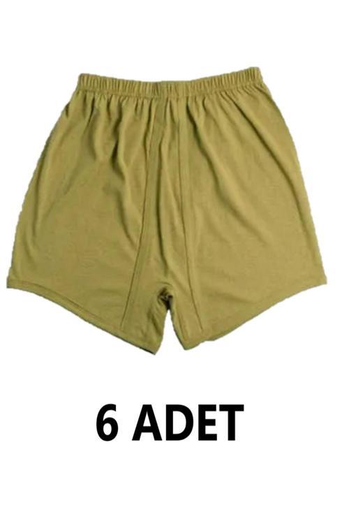 6'Lı Erkek Pamuk Paçalı Külot Haki Yeşil
