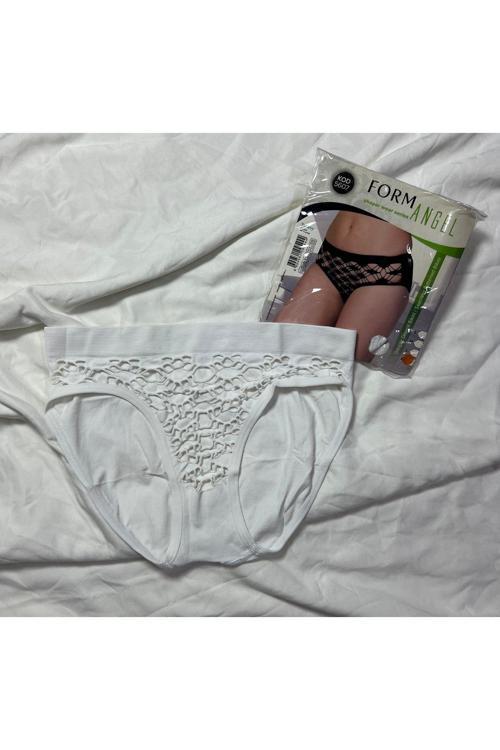 Kadın Dikişsiz Desenli Bikini Külot 6'Lı Paket Beyaz