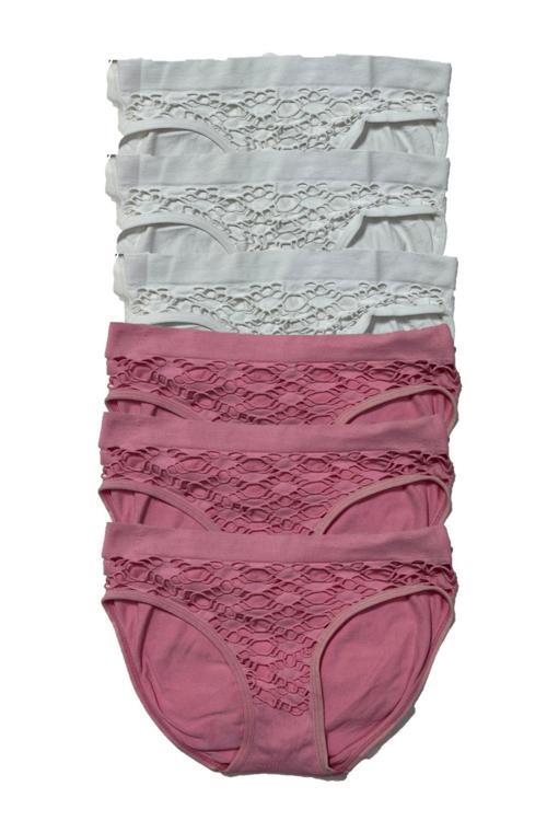 Kadın Dikişsiz Desenli Bikini Külot 6'Lı Paket