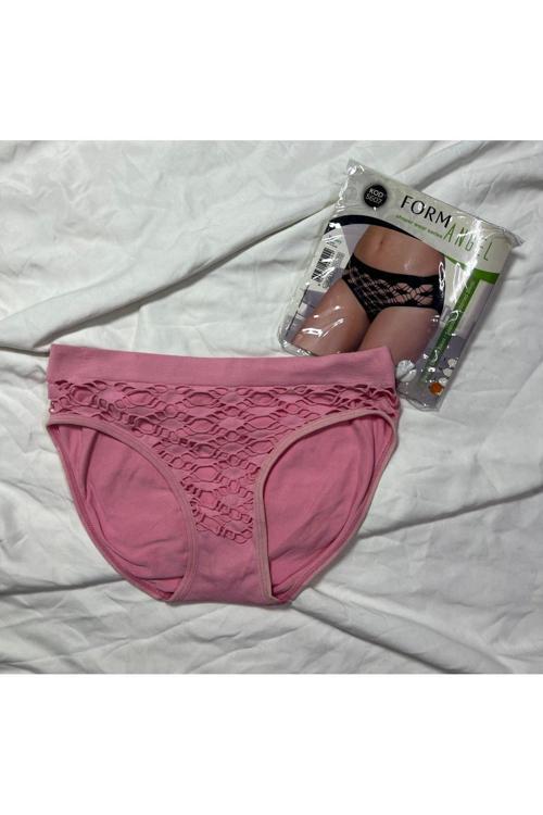 Kadın Dikişsiz Desenli Bikini Külot 6'Lı Paket Pembe