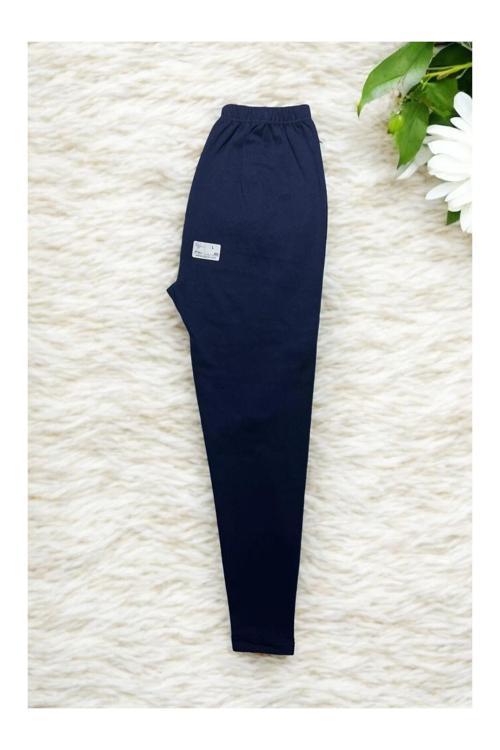 Çocuk Unisex Lacivert Kışlık Tayt Şardonlu Rahat Yumuşak Ağlı Kalın Içlik Tayt Lacivert
