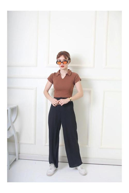 Kadın Kışlık Kalın Fitilli Kaşkorse Pijama Altı Eşofman Altı Cepsiz Siyah