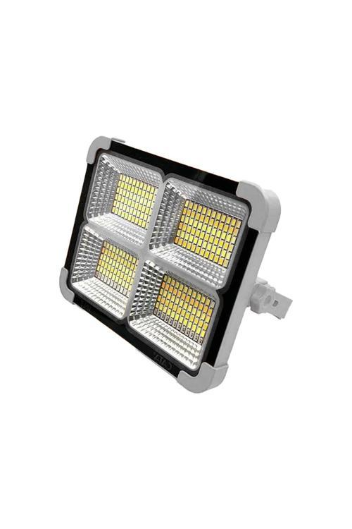 Ct-4698 Güneş Enerjili Solar 200W Watt Led Projektör Taşınabilir Sarı Beyaz Ve Çakar Işık Lamba Ip44