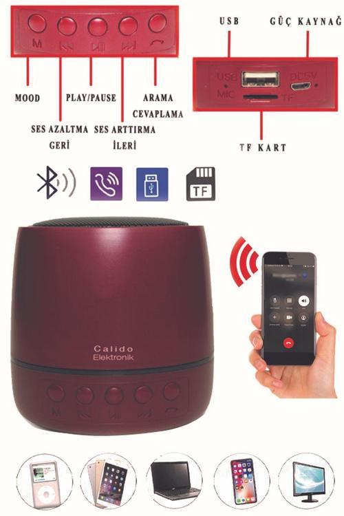 Şarjlı Kablosuz Ses Bombası Hoparlör Bluetooth Mp3 Müzik Çalar Player Radyo Usb/Tf Dahili Mikrofonlu