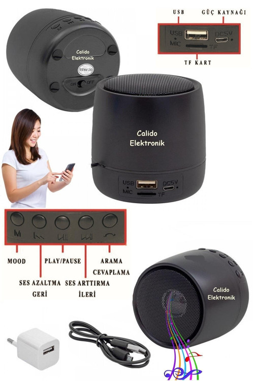 Kablosuz Bluetooth Hoparlör Mp3 Çalar Player Taşınabilir Müzik Radyo Usb/Tf Kart Dahili Mikrofonlu