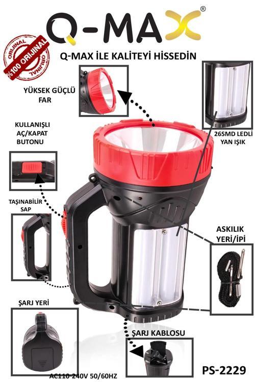 Yan Ledli Uzun Ömürlü Deprem,Kamp Kullanımına Uygun El Feneri