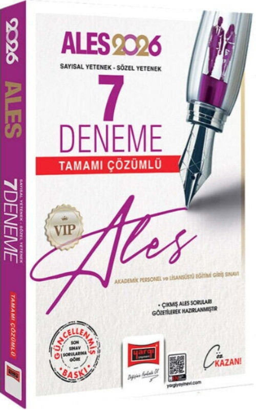2026 ALES VIP Sayısal Sözel Yetenek Tamamı Çözümlü 7 Deneme Yargı Yayınları