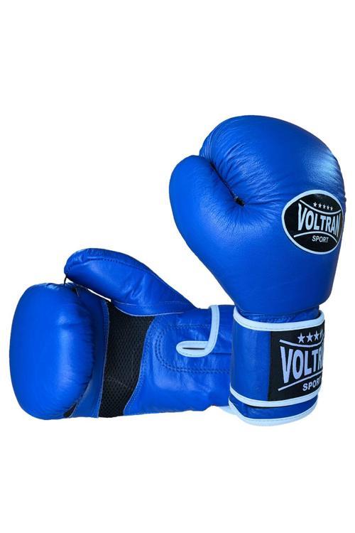 Classic Hakiki Deri Muay Thai Ve Boks Eldiveni Mavi