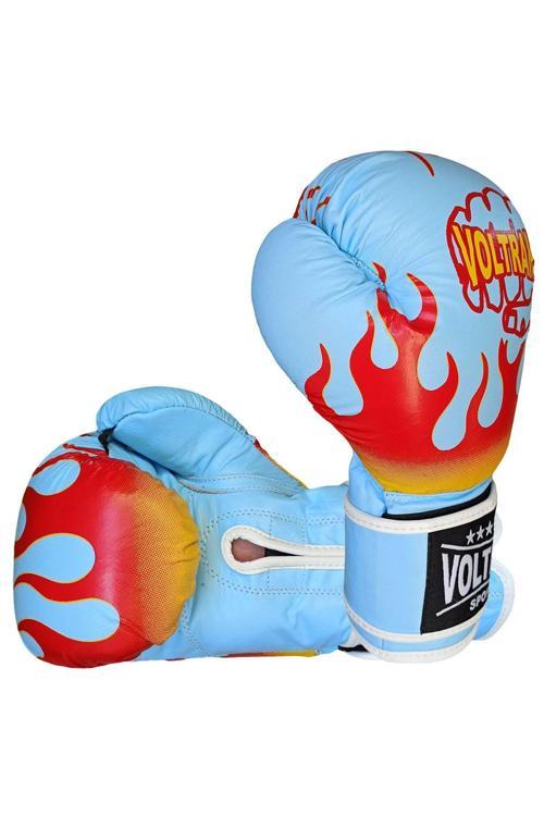 Chand Hakiki Deri Muay Thai Ve Boks Eldiveni Alev Desenli