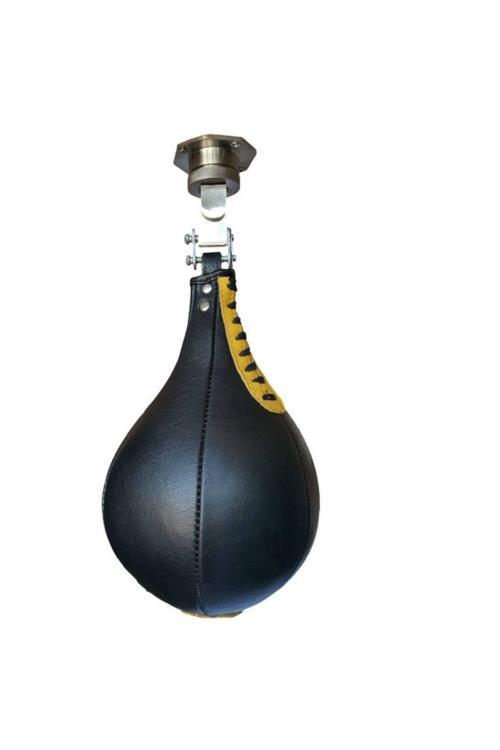 Leon Orjinal Deri Pencikbol Topu Ve Aparatı Punching Ball Siyah