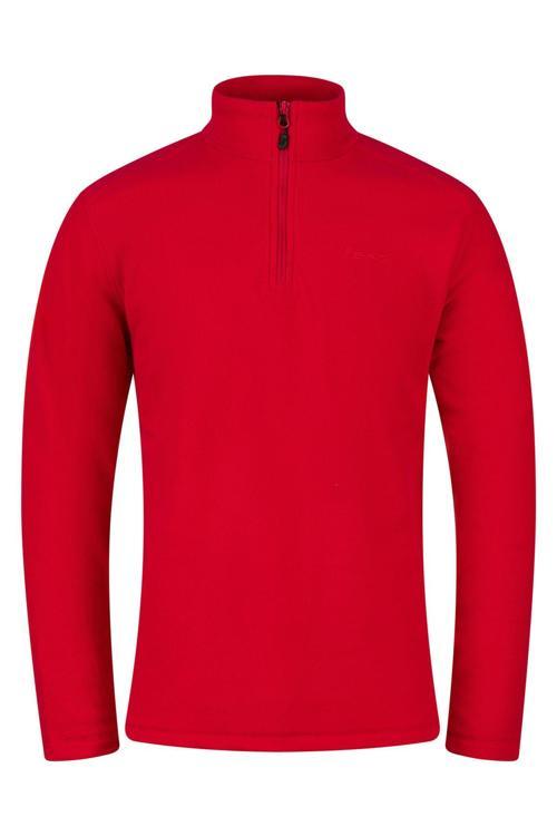 Cedric Erkek Yarım Fermuarlı İnce Polar Sweatshirt Kırmızı