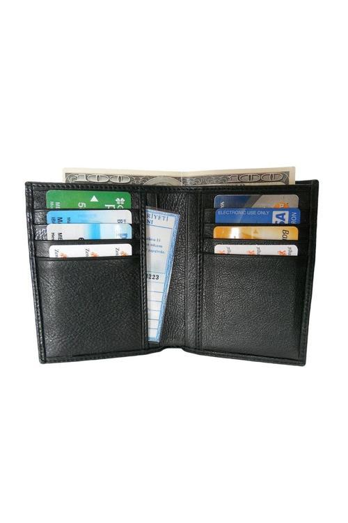 Orjinal Deri Erkek Cüzdanı Ince 708-1 Siyah