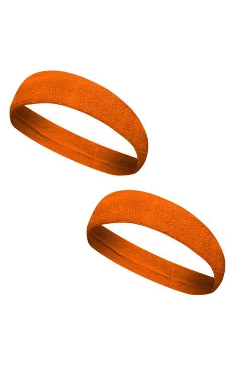 Turuncu 2 Adet Sporcu Havlu Kafa Bandı Alın Ter Bandı Headband