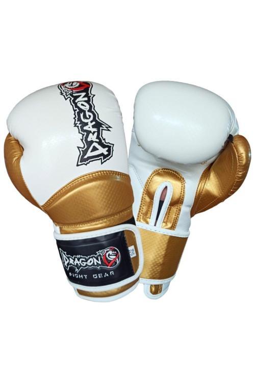 Carbon 5 Muay Thai Boks Ve Kick-Boks Eldiveni Beyaz 10 Oz
