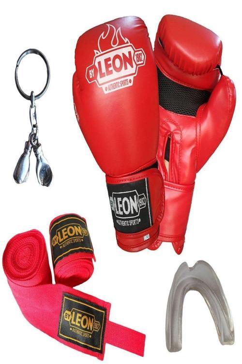 Leon Blade Training Boks, Kick Boks Ve Muay Thai Eldiveni Anahtarlık Dişlik Ve Bandaj Seti 3,5 M