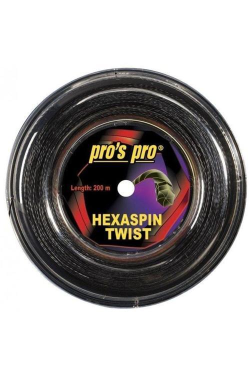 Siyah Hexaspin Twist 1.25 200 Metre Tenis Kordajı